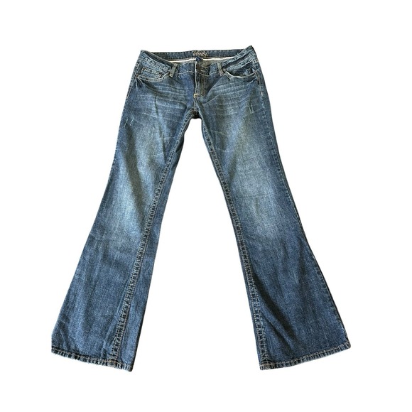 Vanity Women's Jeans 30x32 Blue Lowcut Denim Regular Boot Cut Curvy Stretch EUC - Picture 1 of 5